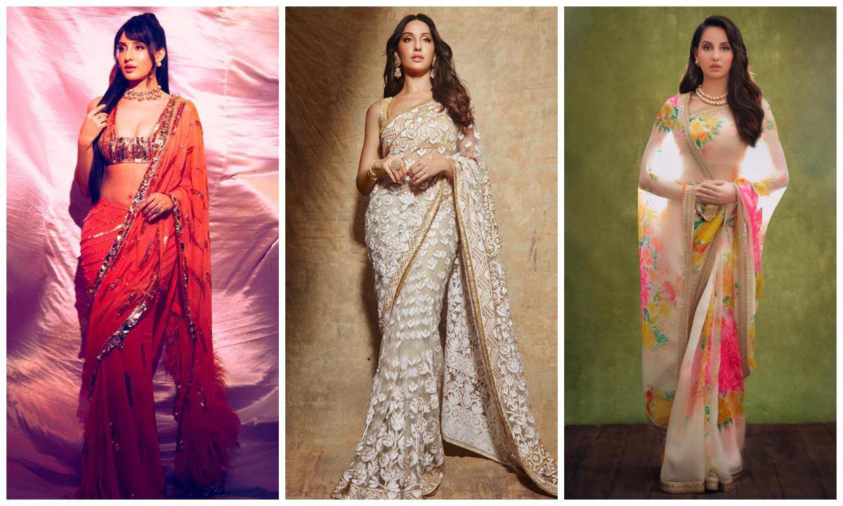 Nora Fatehi's elegant silk saree is a traditional look you should