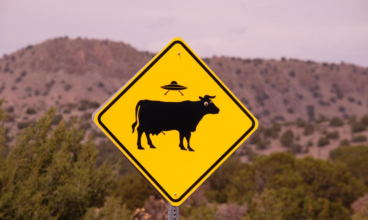 Warning UFO Sign Board