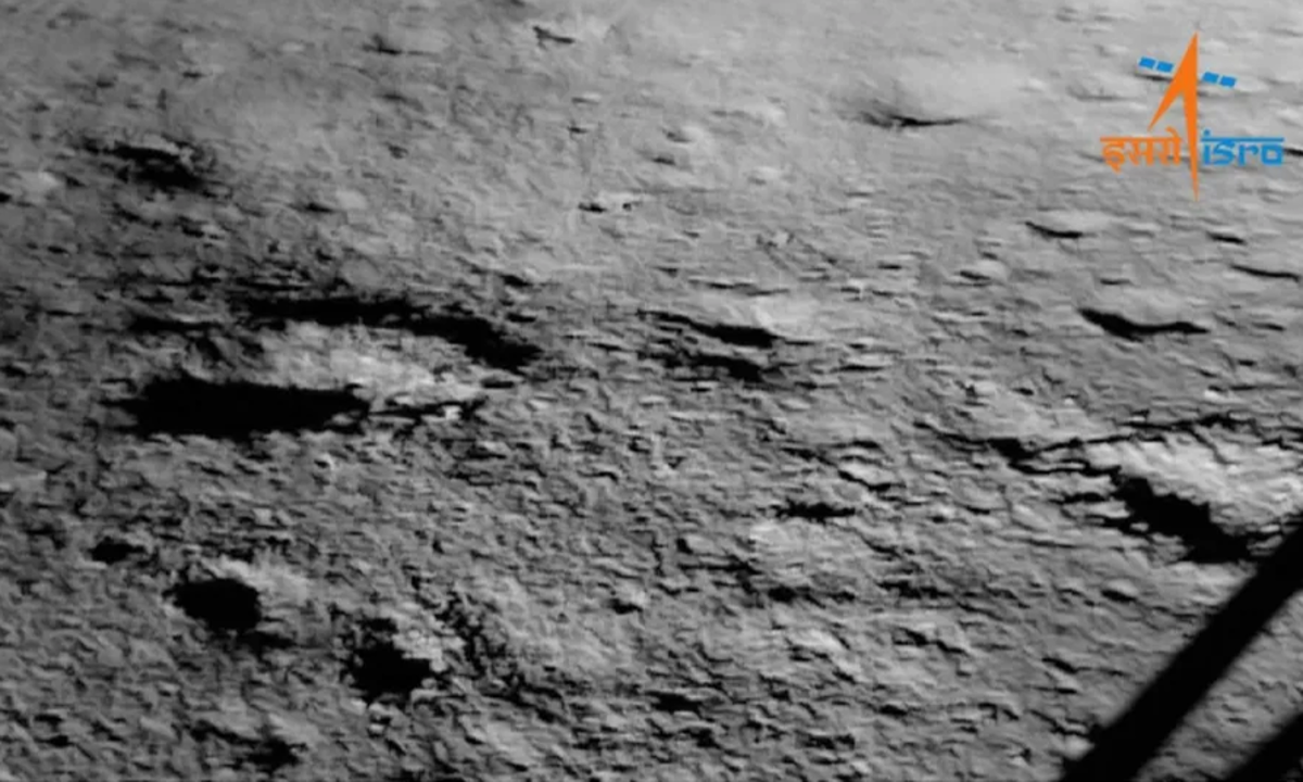 First image of the moon after Chandrayaan-3 landing