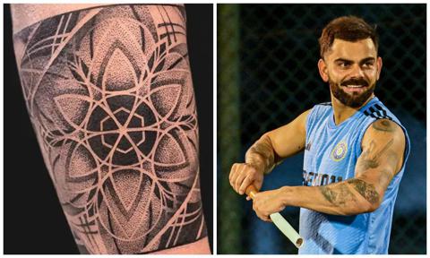 Virat Kohli Gets 12th Tattoo: A Geometric Flower Design Represents  Spirituality and Interconnectedness - BVM Sports