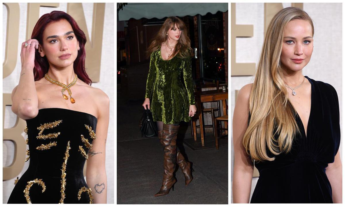 Celebrities in Velvet Dress