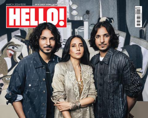 Anamika Khanna and sons for HELLO! March 2024 cover